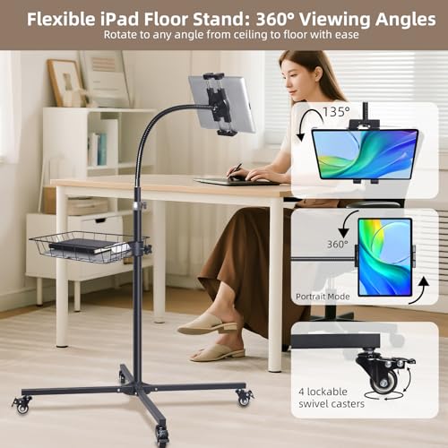 Premium Rolling Tablet Floor Stand with Heavy Duty I | All Products - Image 5