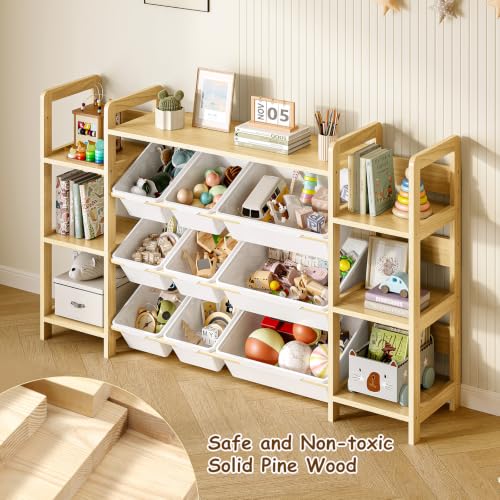 Large Toy Storage Organizer, Top Rack, 6 Side Shelves, 9 Bins - Image 7