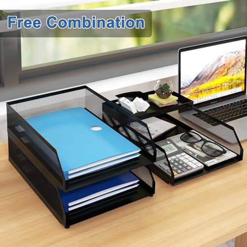 Natwind 3-Tier Stackable Metal Mesh Desk Paper Tray - Image 5