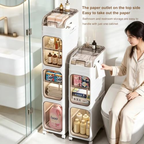 5-Tier Tall Narrow Storage Cabinet, slim bathroom Organizer - Image 6
