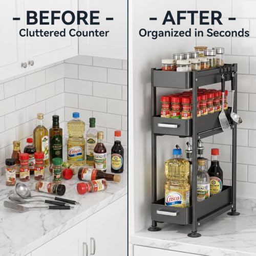 3-Tier Countertop Organizer, Pull Out Spice Rack - Image 5