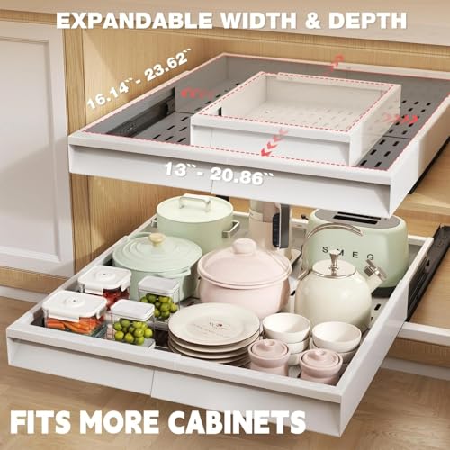 Seinloes Pull Out Cabinet Organizer, 4-Side Expandab | All Products - Image 3