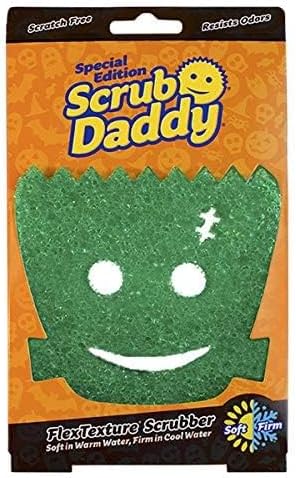 Scrub Daddy Halloween Scrubber, Cleaning Sponges for Washing Up, Dish, Kitchen Sponge, Non Scratch Multi-Use Scrubbing, FlexTexture Firm & Soft Design, Dishwashing Safe, 3-Pack