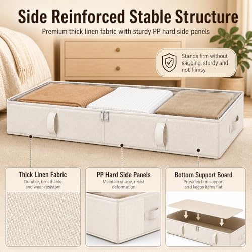 Side-Supported Under Bed Storage Containers, 6 Inches Tall - Image 5