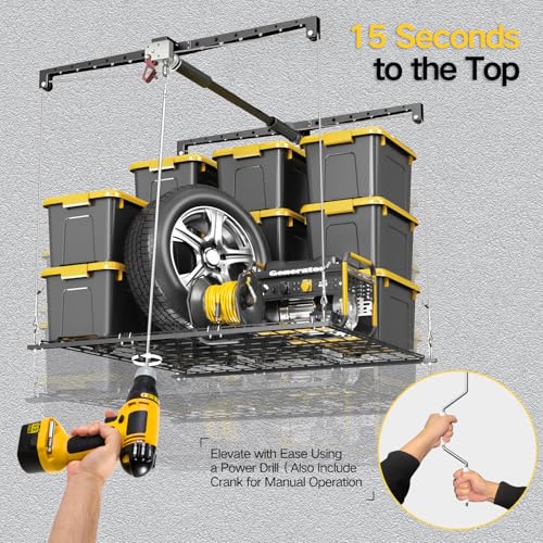 Overhead Garage Storage Rack for 12-14ft Ceiling | Garage Storage - Image 4