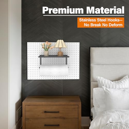 Pegboard Paper Towel Holder with Shelf, Heavy Duty Peg - Image 5
