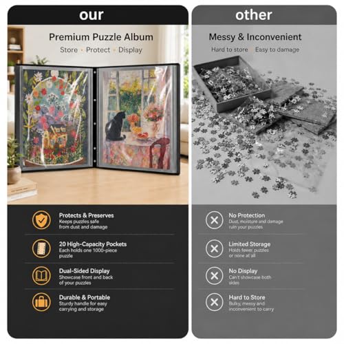 Puzzle Binder for 500-1000 Pcs Puzzle Storage Book | Home Organization - Image 6