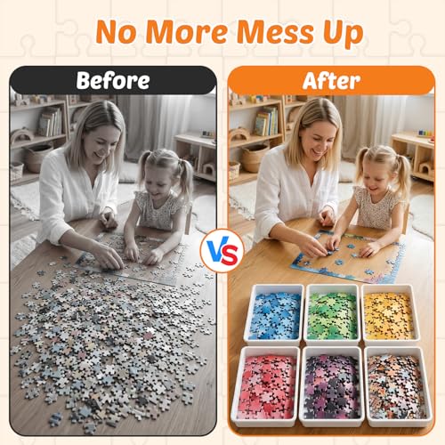 Puzzle Sorting Trays, 6 Pack Extra Large Stackable Trays - Image 7