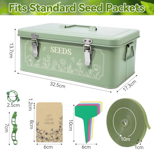 Pimoys Metal Seed Storage Box With Lid, 4 Compartments - Image 3