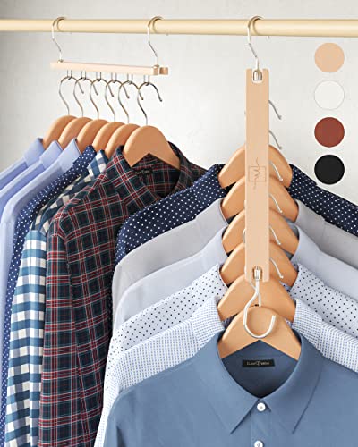 Space Saving Hangers for Closet – 4 Pack European Beechwood - Image 2