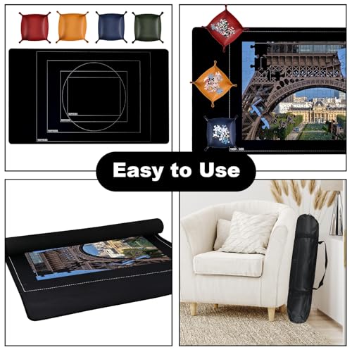 46" x 26" Rubber Jigsaw Puzzle Mat Roll Up for 1500 Pieces - Image 7