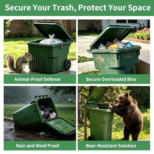 Trash Can Lid Lock with Metal Double Claw Hook Bear Raccoon Proof - Image 7