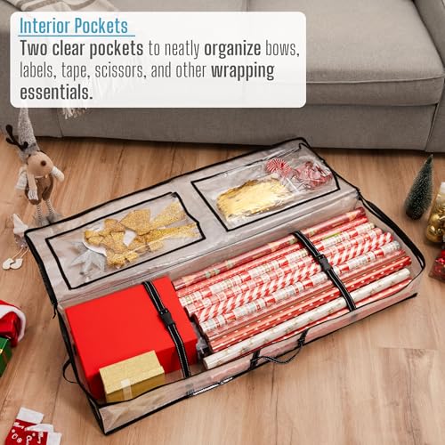 VENO 2 Pack Clear Wrapping Paper Organizer Storage Box - Image 5