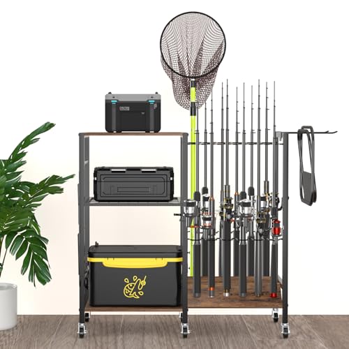 Fishing Rod Holders for Garage, Fishing Gear Tackle Cart - Image 3