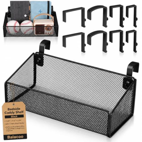 Balacoo Bedside Caddy Shelf, Hanging Metal Beside Storage - Image 2