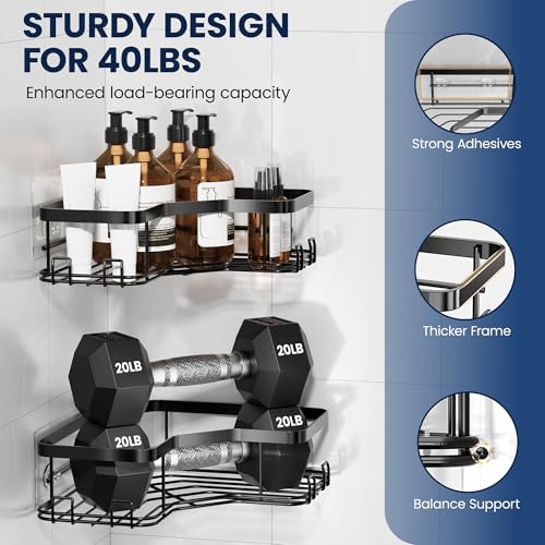 MAXIFFE 3 Pack Corner Shower Caddy with Soap Holder, | All Products - Image 7