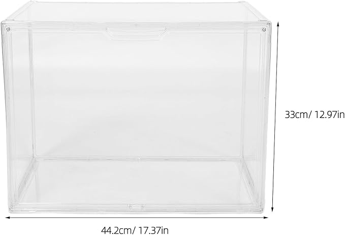 Acrylic Shoe Storage Box Large 45x33x33 Cm Stackable Sneaker Storage Container with Lid for Closet Organizer and Shoe Holder