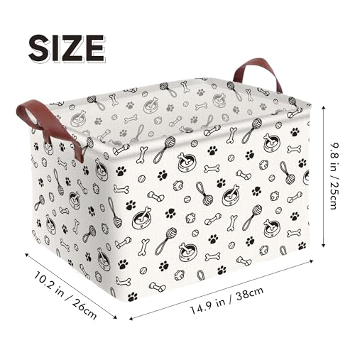 Dog Paw Storage Basket Waterproof Canvas Toy Storage Bin - Image 4
