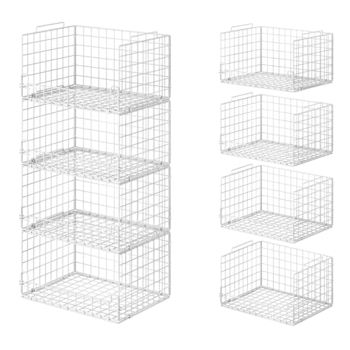 4-Tier Stackable Closet Organizers and Storage Basket - Image 2