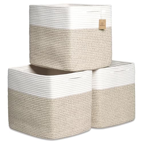 13x15x13 Kallax Storage Cubes Bins, 3 Pack | Cotton Rope - Image 2