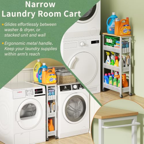 OKZEST Slim Laundry Room Organization Cart with Upgraded Metal - Image 3