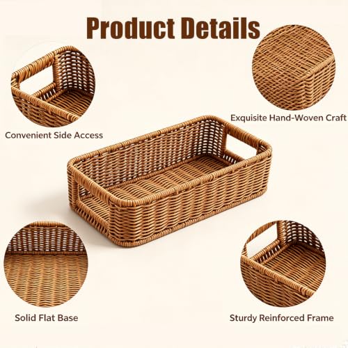 Toilet Tank Basket with Handwoven Built-in Handle, Hand-Woven - Image 4