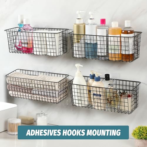 4 Set [EXTRA LARGE] Hanging Wall Mount Storage Baskets - Image 7