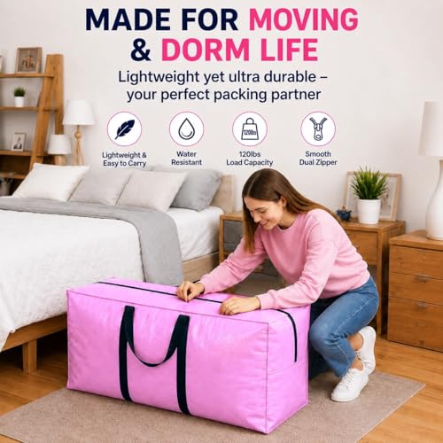 60 Gallon Extra Large Storage Bags Bins, Giant XXL Moving - Image 6