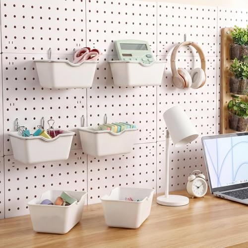 Willinglong 6 Sets Large Pegboard Bins with Hooks Loop - Image 3