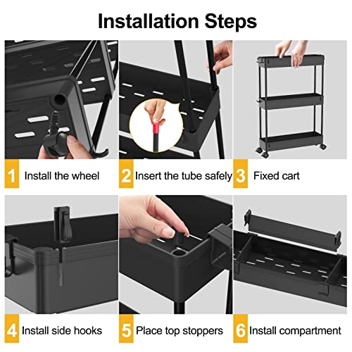SPACELEAD Slim Storage Cart 4 Tier,Bathroom Organize | All Products - Image 6