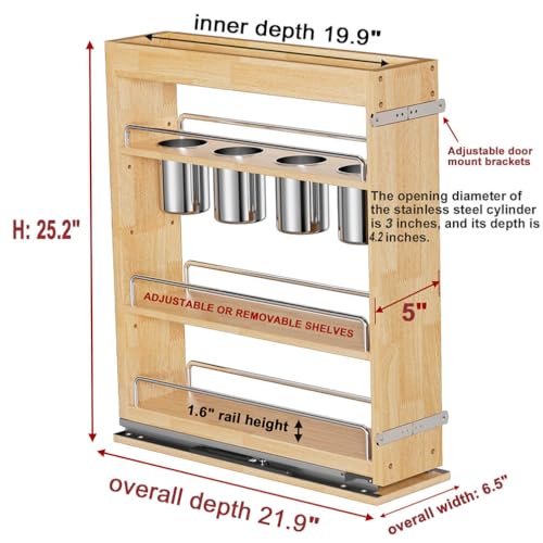 OCG 5" Pull-Out Solid Wood Storage Organizer for Bas | All Products - Image 4