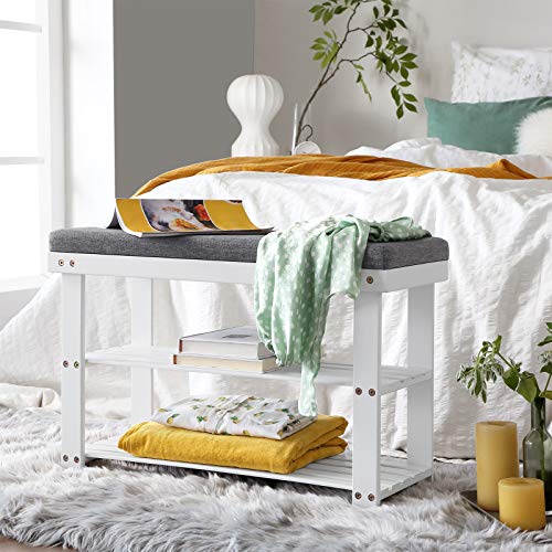 SONGMICS Bamboo Shoe Bench, 3-Tier Shoe Rack - Image 5