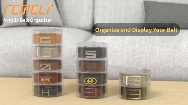 FEMELI Acrylic Belt Storage Organizers For Closet 5-Layer Clear - Image 8