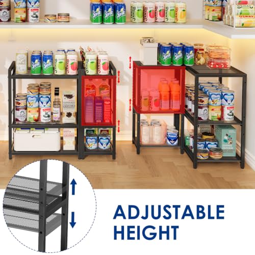 3-Tier Short L Shaped Metal Storage Rack with Height - Image 5