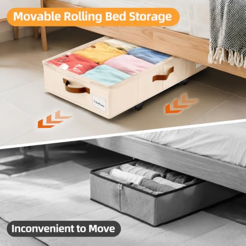 Under Bed Storage with Wheels, Dorm Room Organizer | Home Organization - Image 6