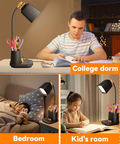 LED Desk Lamp for Dorm 2 USB Ports, Dorm Room Essent | All Products - Image 7