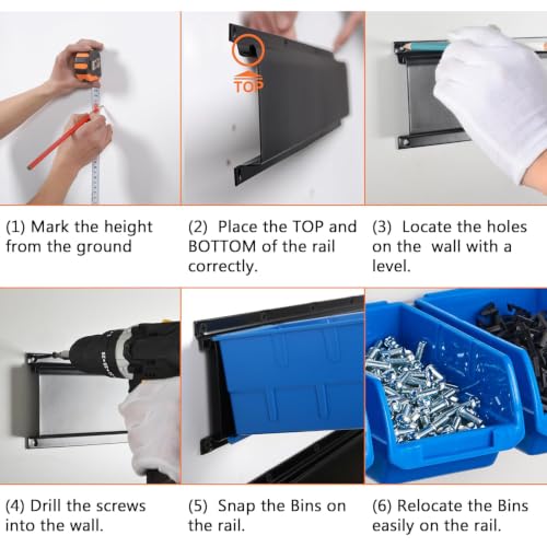Wallmaster 8-Bin Wall Mounted Plastic Storage Bins H | All Products - Image 7