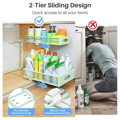 Under Sink Organizer, 2 Tier Pull Out Under Cabinet - Image 5
