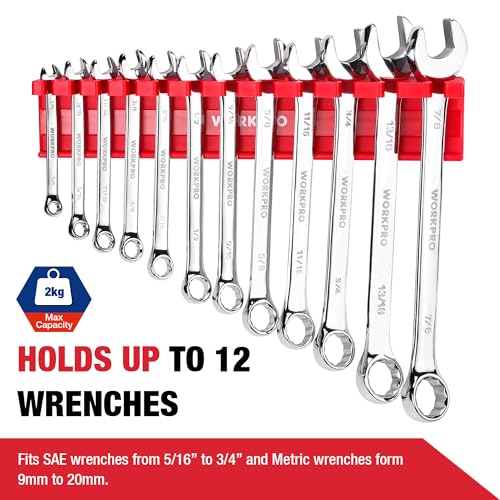 WORKPRO 2-Piece Magnetic Wrench Organizer, 24 Slots Wrench Holder - Image 5
