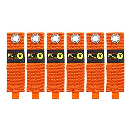 Heavy-Duty Wrap-It Storage Straps - 13-inch (6-Pack) Blaze Orange - Image 2