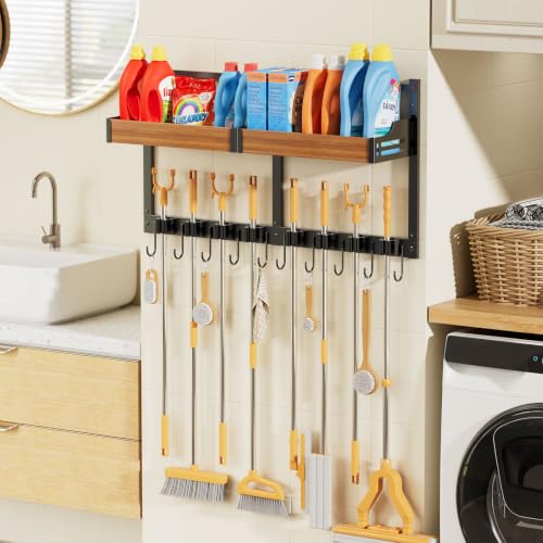 Broom Holder Wall Mount, Broom and Mop Organizer Wall - Image 3