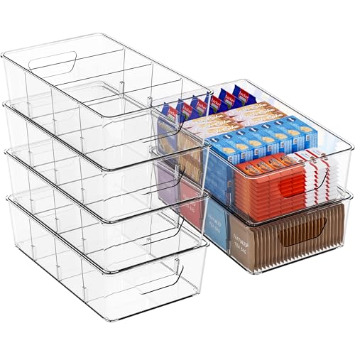 Stackable 6 Pack Snack Organizer for Pantry Shelf,Clear Pantry - Image 2