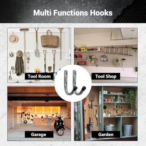 Garage Hooks, 4 Inch Heavy Duty Steel J Hooks for Wall - Image 8