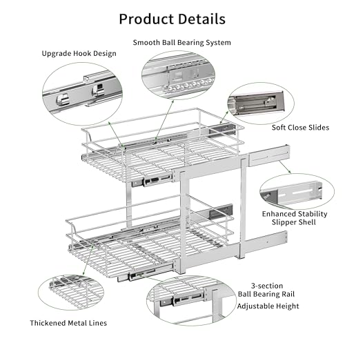 EZKAZA Pull Out Cabinet Organizer for Kitchen Utensil 7.5" - Image 5