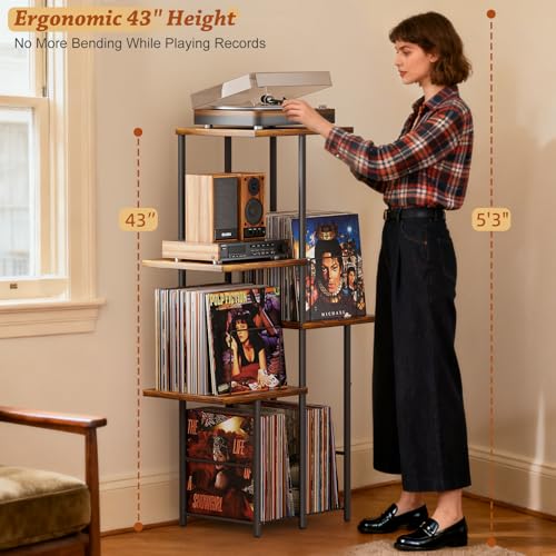 Record Player Stand, Vinyl Record Storage Holder | Home Organization - Image 3