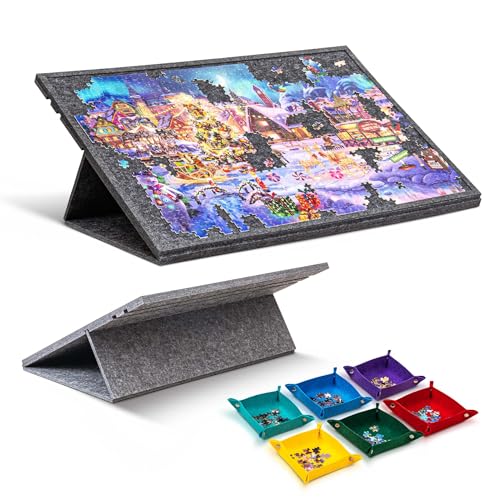 Tilting Jigsaw Puzzle Board with 2-in-1 Stand and Cover - Image 2