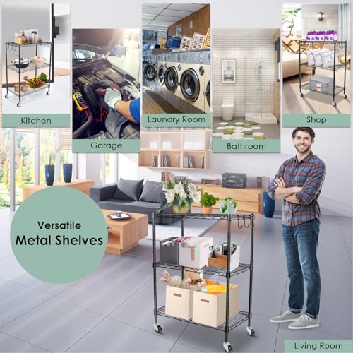 WDT 3-Tier Storage Shelves, Heavy Duty Metal Shelves Wire Rack - Image 7