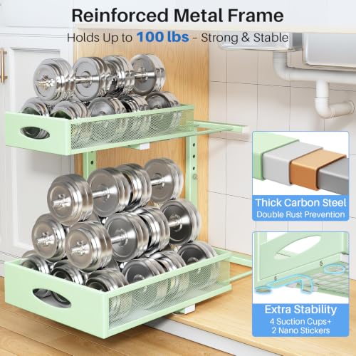Under Sink Organizer, 2 Tier Pull Out Under Cabinet - Image 7