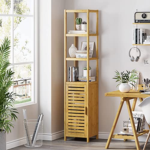 VIAGDO Storage Tall Slim Cabinet with Shutter Door and 3 Tier - Image 7