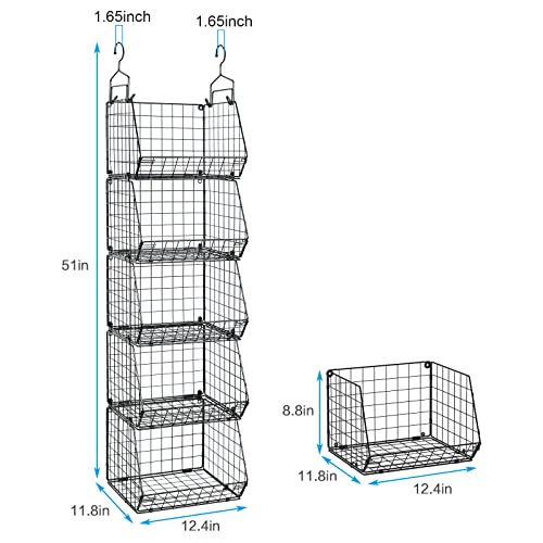 X-cosrack 5 Tier Closet Hanging Organizer, Clothes Hanging - Image 4